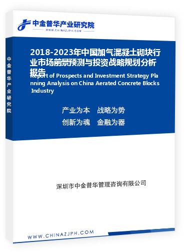 2018-2023年中国加气混凝土砌块行业市场前景预测与投资战略规划分析报告