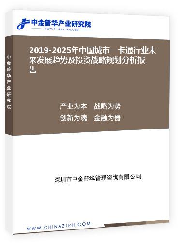 2019-2025年中国城市一卡通行业未来发展趋势及投资战略规划分析报告