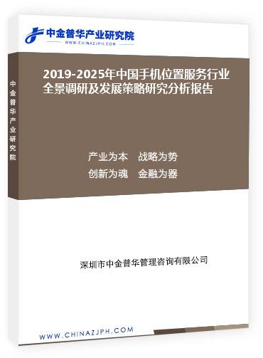 2019-2025年中国手机位置服务行业全景调研及发展策略研究分析报告