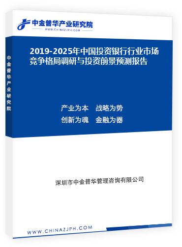 2019-2025年中国投资银行行业市场竞争格局调研与投资前景预测报告